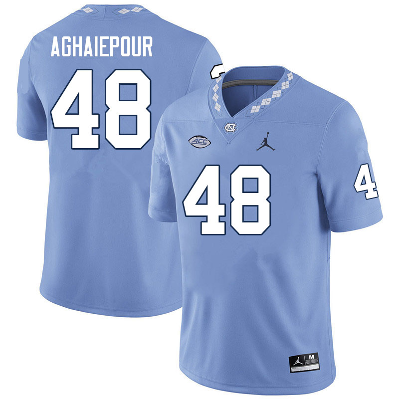 Men #48 Milad Aghaiepour North Carolina Tar Heels College Football Jerseys Sale-Carolina Blue